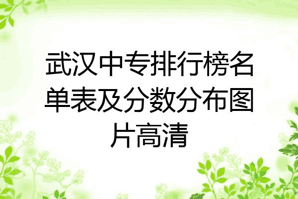 武汉中专排行榜名单表及分数分布图片高清
