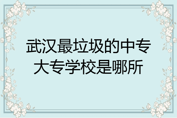 武汉最垃圾的中专大专学校是哪所