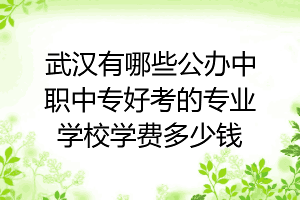 武汉有哪些公办中职中专好考的专业学校学费多少钱