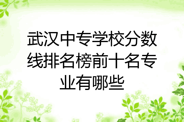 武汉中专学校分数线排名榜前十名专业有哪些