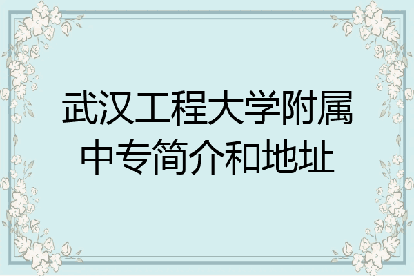 武汉工程大学附属中专简介和地址
