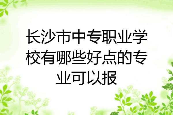 长沙市中专职业学校有哪些好点的专业可以报