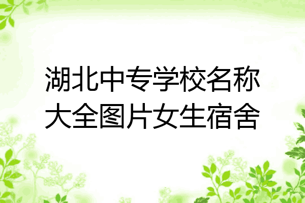 湖北中专学校名称大全图片女生宿舍