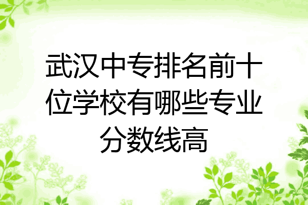 武汉中专排名前十位学校有哪些专业分数线高