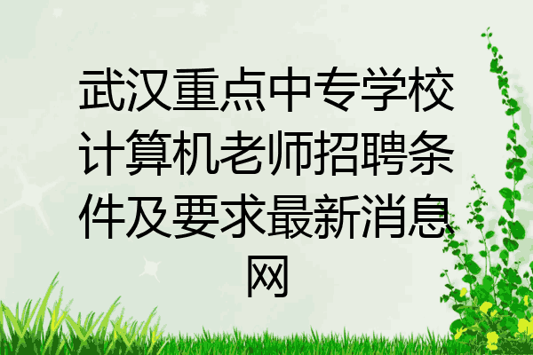 武汉重点中专学校计算机老师招聘条件及要求最新消息网