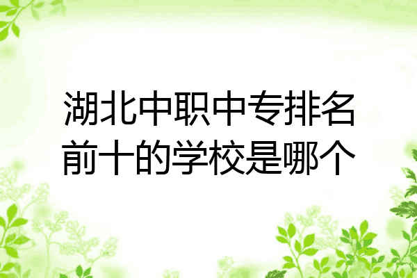 湖北中职中专排名前十的学校是哪个