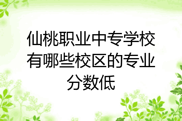 仙桃职业中专学校有哪些校区的专业分数低