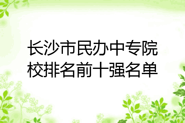 长沙市民办中专院校排名前十强名单