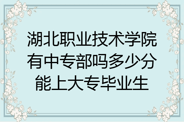 湖北职业技术学院有中专部吗多少分能上大专毕业生