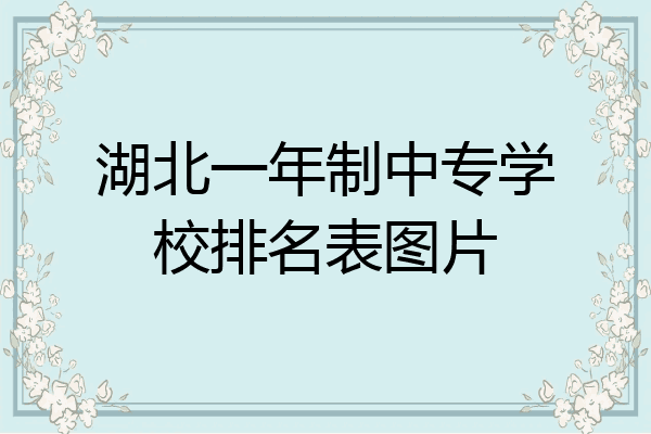 湖北一年制中专学校排名表图片