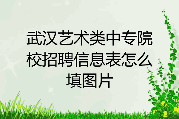 武汉艺术类中专院校招聘信息表怎么填图片