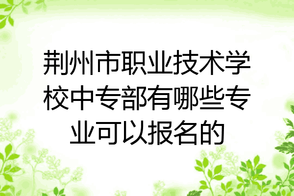 荆州市职业技术学校中专部有哪些专业可以报名的
