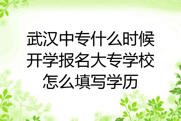 武汉中专什么时候开学报名大专学校怎么填写学历