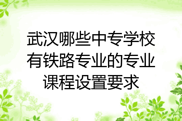 武汉哪些中专学校有铁路专业的专业课程设置要求