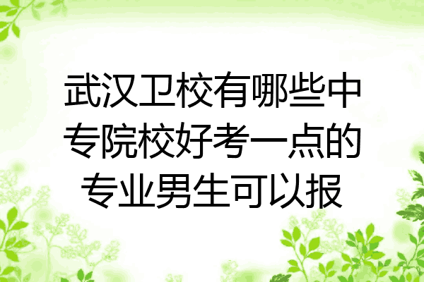 武汉卫校有哪些中专院校好考一点的专业男生可以报