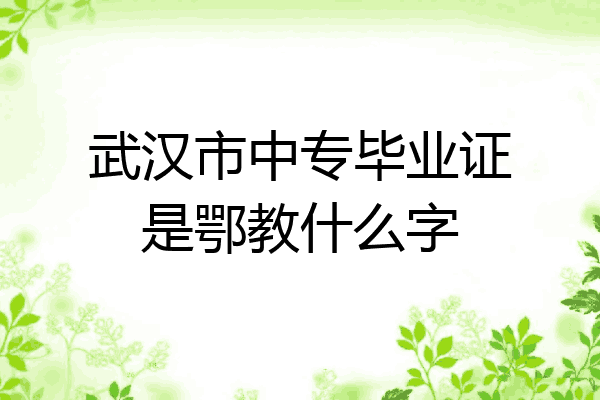 武汉市中专毕业证是鄂教什么字