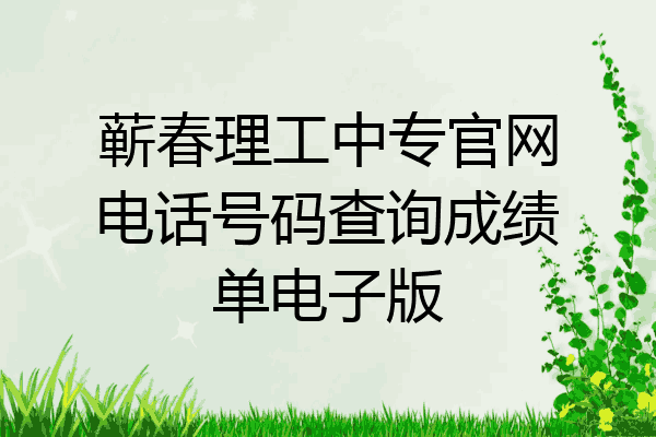蕲春理工中专官网电话号码查询成绩单电子版