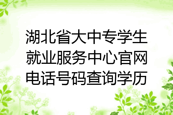 湖北省大中专学生就业服务中心官网电话号码查询学历