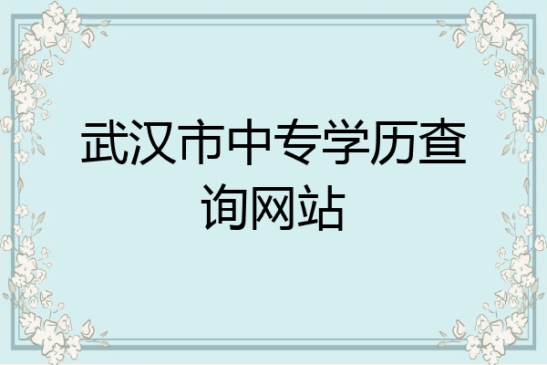 武汉市中专学历查询网站