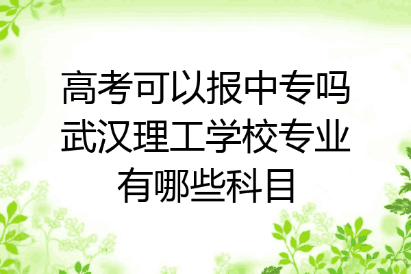 高考可以报中专吗武汉理工学校专业有哪些科目