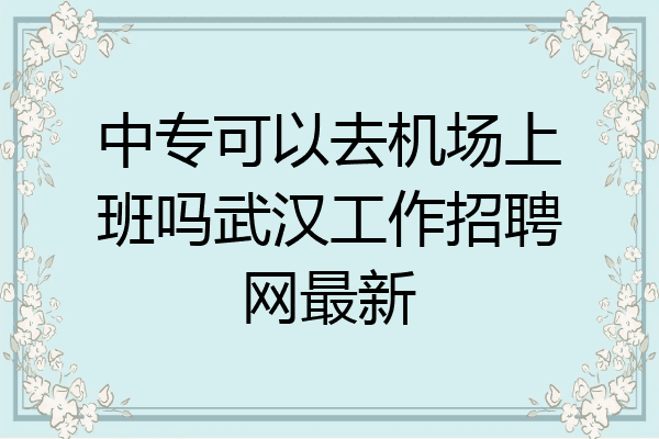中专可以去机场上班吗武汉工作招聘网最新