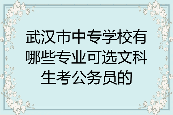 武汉市中专学校有哪些专业可选文科生考公务员的