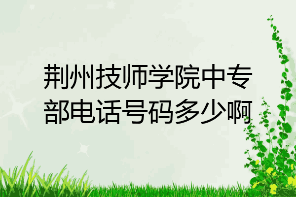 荆州技师学院中专部电话号码多少啊