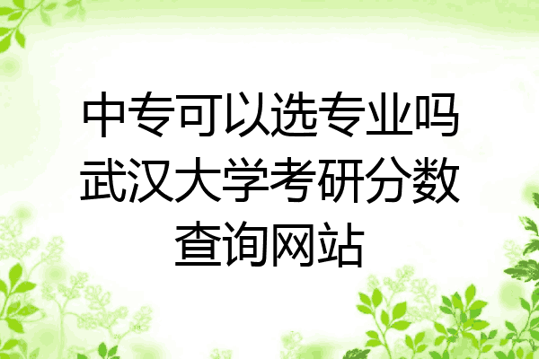 中专可以选专业吗武汉大学考研分数查询网站