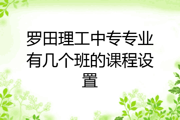 罗田理工中专专业有几个班的课程设置