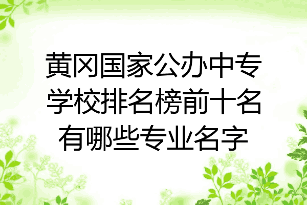 黄冈国家公办中专学校排名榜前十名有哪些专业名字