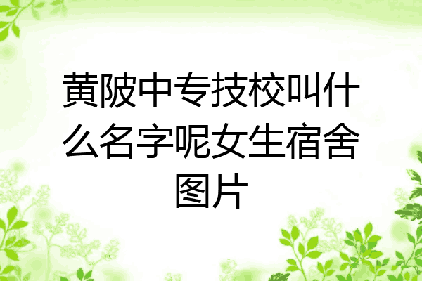 黄陂中专技校叫什么名字呢女生宿舍图片