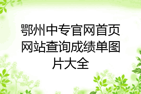 鄂州中专官网首页网站查询成绩单图片大全