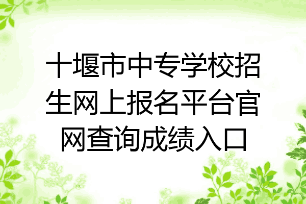 十堰市中专学校招生网上报名平台官网查询成绩入口