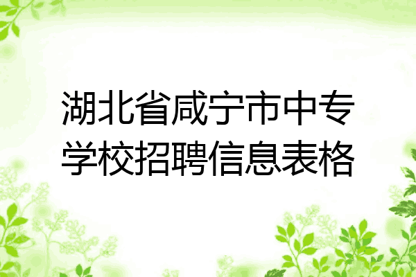 湖北省咸宁市中专学校招聘信息表格