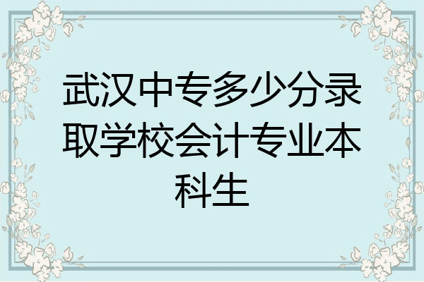 武汉中专多少分录取学校会计专业本科生