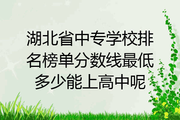 湖北省中专学校排名榜单分数线最低多少能上高中呢