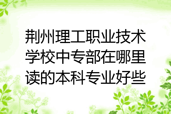 荆州理工职业技术学校中专部在哪里读的本科专业好些