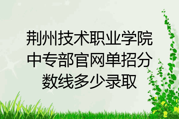 荆州技术职业学院中专部官网单招分数线多少录取