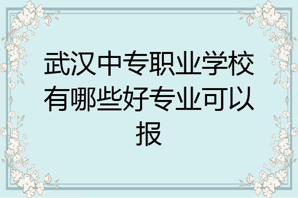 武汉中专职业学校有哪些好专业可以报