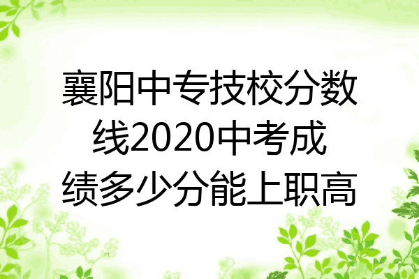 襄阳中专技校分数线2020中考成绩多少分能上职高