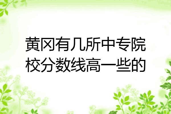 黄冈有几所中专院校分数线高一些的