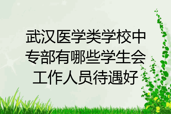 武汉医学类学校中专部有哪些学生会工作人员待遇好