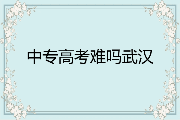 中专高考难吗武汉