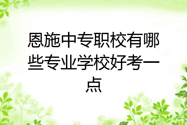 恩施中专职校有哪些专业学校好考一点
