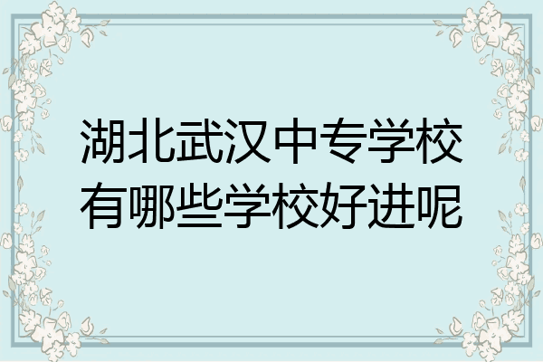 湖北武汉中专学校有哪些学校好进呢