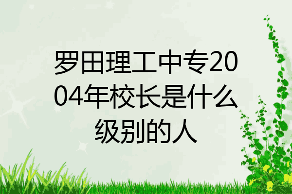 罗田理工中专2004年校长是什么级别的人