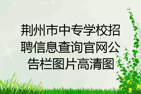 荆州市中专学校招聘信息查询官网公告栏图片高清图