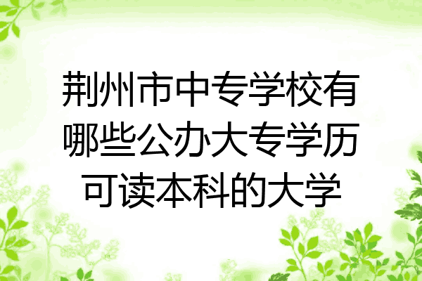 荆州市中专学校有哪些公办大专学历可读本科的大学
