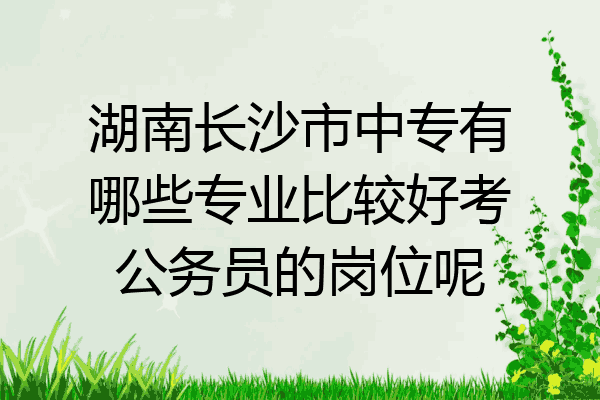 湖南长沙市中专有哪些专业比较好考公务员的岗位呢