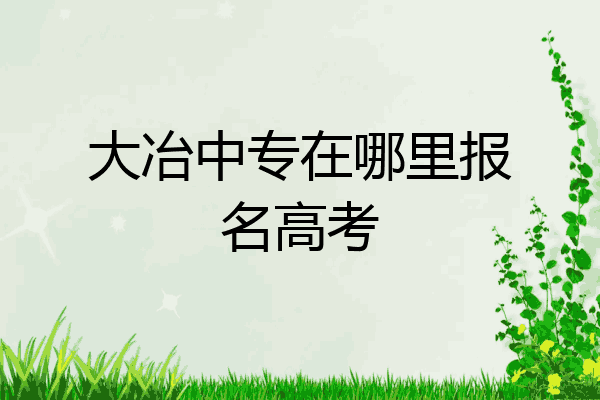 大冶中专在哪里报名高考